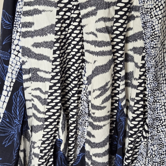 Banana Republic Boho Multi-Print Patchwork Preppy Navy Mini Skirt - Picture 8 of 13